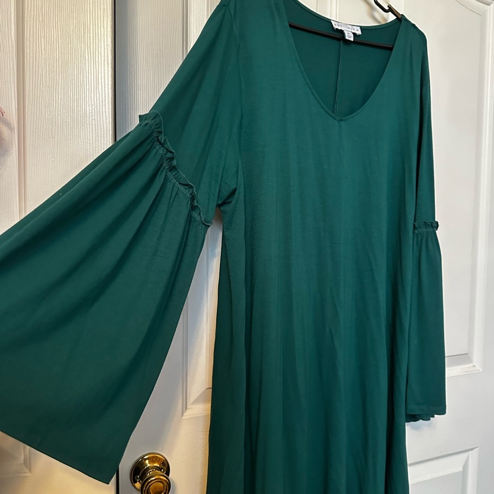 Green Bell Sleeve Dress